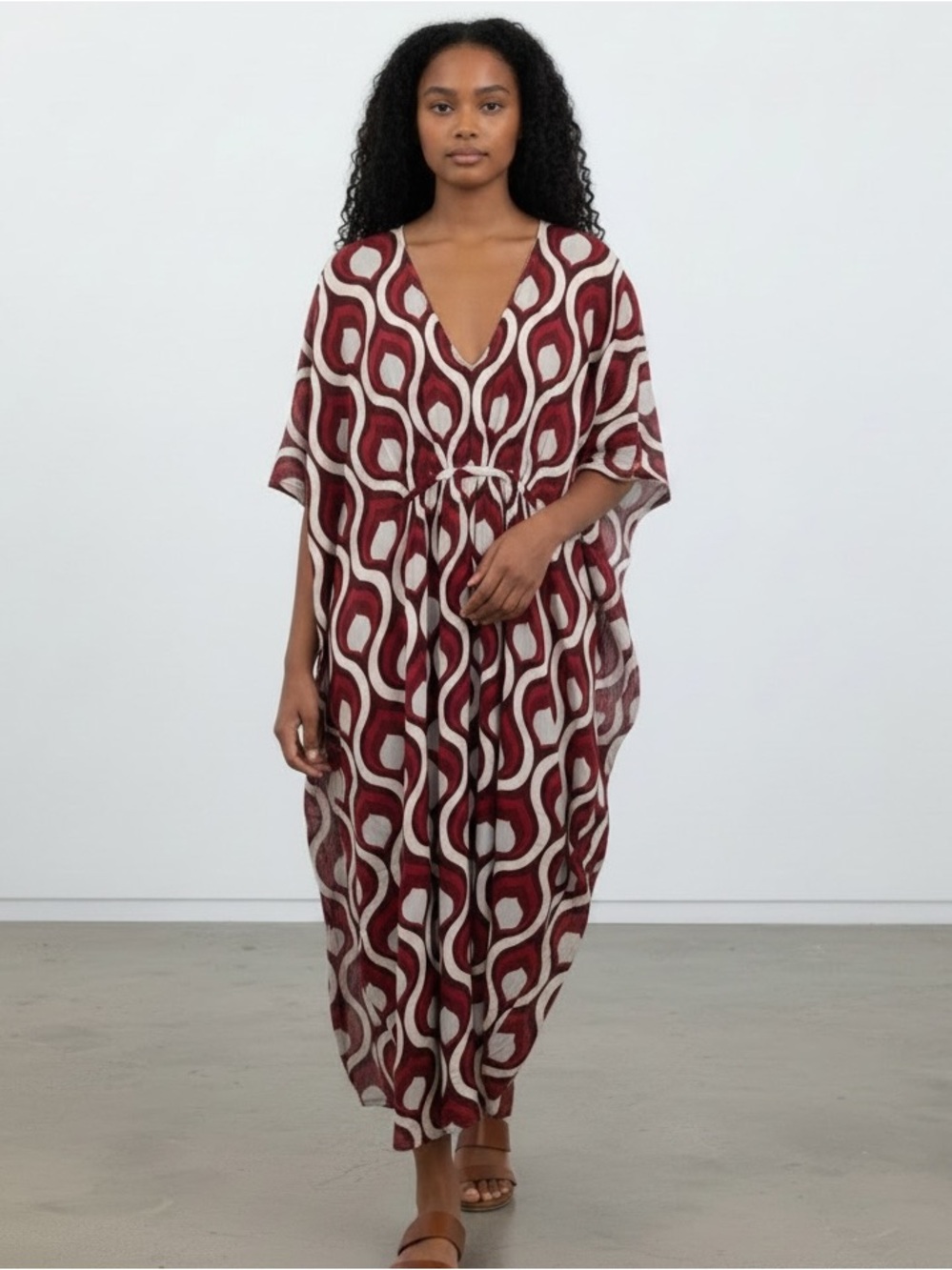 0113. Free People Groovy Baby Geometric Maxi Dress in Rare Dragonfruit Colorway